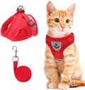 Cat & Dog Vest Harness - All Weather Mesh, Reflective Strap, Step-in Adjustable for Small Cats & Dogs (Red, XS)
