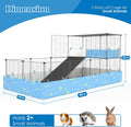 2-Story Guinea Pig Cages with Tarp, Large C&C Loft Cage for Rabbit Bunny Puppy Small Animal Indoor Dog Playpen Pet Exerc