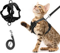 shudyear Cat Chest Harness and Leash Set Adjustable Anti-Escape Soft Mesh Cat Vest for Walking Outdoor