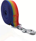 TAIAN 4FT/5FT/6FT Strong Dog Leash, Nylon Dog Leashes for Small Medium Large Dogs (Rainbow, 1 in x 10 ft)