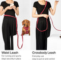 Hands Free Dog Leash Adjustable Versatile Crossbody Waist, Black