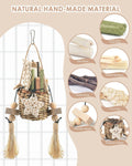Bissap Bunny Chew Toys, Natural Seagrass Hanging Basket Chews Water Plant Woven Chinchillas Chewing Treats for Rabbits G
