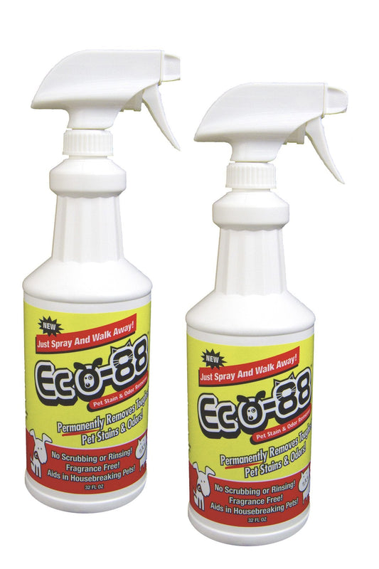 Eco-88 Brands Pet Stain & Odor Remover - 32oz Spray Bottles - Two Pack