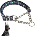 Choke Collar for Dogs,Chain Martingale Dog Training Pulling Collar(Skull L)