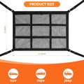 Choicons Dog Car Net Barrier,Universal Fit Sturdy Double-Layer Mesh 31.5"x23.6" Car Ceiling Cargo Net Pocket with Flexible Bungee Cords for Seat Movement Easy to Install