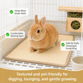 Bunny Scratch Pad, Natural Sisal Rabbit Scratching Mat, Multi-Functional Chew Toy & Nail Care Pad, Comfort Sleeping Mat 