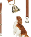 Leather Dog Door Bells, Dog Door Bells for Potty Training, Premium Leather Dog Training Bell with 3 Loud Brass Bells, Ad