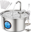 Cat Water Fountain Stainless Steel Indoor with 3 Filters, 2 Flow Modes