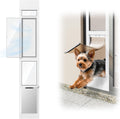 Doggy Door for Sliding Glass Door, Adjustable Height 75 3/5" to 80" Sliding Door Doggie Door Insert with Screen Design, 