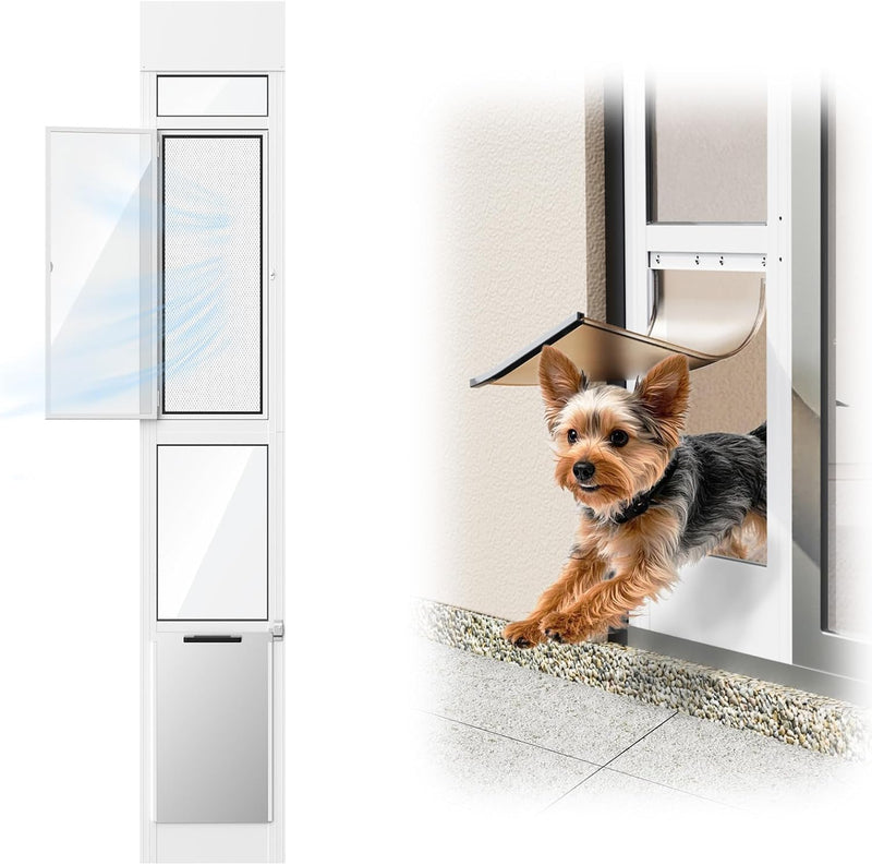 Doggy Door for Sliding Glass Door, Adjustable Height 75 3/5