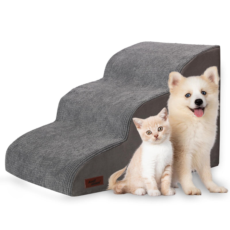 Aodisman 3-Step Dog Ramp and Stairs for Sofa and Chair - Non-Slip Sturdy Pet Steps for Small Dogs and Cats,15.7