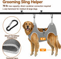 Dog Grooming Arm for Table, L Size, Adjustable 42" Height & 31"–43" Width, H-Shape Stable Grooming Stand, Clamp Fits up to 2.76", with Hammock & 2 Nooses for Home Grooming & Nail Trimming