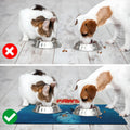 Cat Food Mat - Pet Feeding Mat for Floor, Non-Slip, Waterproof, Super Absorbent, Easy to Clean, Blue, Cat, Dog 12.2''x19