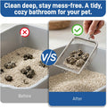 Stainless Steel Metal Cat Litter Scoop with 3.8mm Mesh, Sticky Hang Hook
