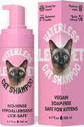 Waterless Cat Shampoo – No Rinse Dry Shampoo for Cats & Kittens, Hypoallergenic Cat Cleaning Foam, Lick-Safe Formula for