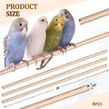 Sintuff Bird Perches Natural Wood Double Slots, 24 Inches, 4 Pcs