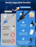 Gravel Vacuum for Aquarium, 6 in 1 Fish Tank Cleaner Tool Kit Electric Vacuum Gravel Cleaner for Aquarium Automatic Wate