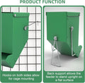 2 Packs Hay Feeder Rabbit, Metal Small Animal Feeder with Lid & Mesh Bottom, 3.1 Inch 1 LBS Capacity, Gravity Food Dispe