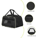 Petsfit Cat Carrier with Wheels Airline Approved, Pet Dog Carrier with Wheels for Small Dogs, Rolling Cat Carrier for Cats Puppy Stroller Detachable and Foldable Pet Travel Bag, Black&Green
