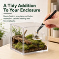 Jumping Spider Feeding Dish Set, Magnetic Acrylic Water Food Bowl with Feeding Tweezers, Jumping Spider Enclosure Access