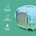 Kitty City 21” Oblong Hard Sided Cat Carrier w/Handle - Portable Durable Plastic Pet Travel Kennel, Large Clear Side Ent