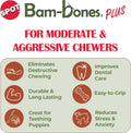 SPOT Bam-Bones Plus Branch -Bamboo Fiber & Nylon, Durable Long Lasting Dog Chew for Aggressive Chewers – Great Toy for Adult Dogs & Teething Puppies Under 60lbs, Non-Splintering, 5.75in, Beef Flavor