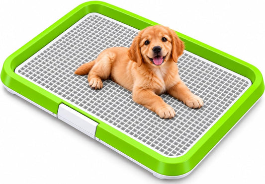 Dog Pee Pad Holder Tray with 5 Pee Pads, Large Puppy Potty Training Tray, Dog Potty Pad Holder, Leak-Proof Puppy Trainin
