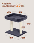 19" Small Cat Tree with Scratching Post for Indoor Cats with Perch