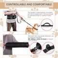 Heellpxi Dog Leash with Waist Belt, Reflective Stitching, Dual Handles, Elastic Retractable Design, Perfect for Running, Black, Suitable for Medium and Large Dogs