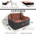 Lealchum Dog Car Seat for Large Size Dog,Soft Fabric Car Dog Bed Filling Memory Foam,2 Clip-On Safety Leashs and 2 Pocke