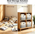 3 Pack Woven Storage Baskets, Decorative Storage Bins for Organizing, 13.4" x 11.5" x 11", Cotton Rope Baskets for Close