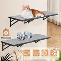 Cat Wall Shelves Set of 4, Purrfect Cat Furniture Set - 4 Piece Wooden Wall Shelves with Scratching Pad, Sleeping & Play