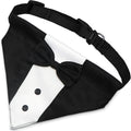 GOYOSWA Dog Tuxedo Suit Wedding Bandana Collar with Bow Tie, Adjustable Formal Dog Tux, Engagement Birthday Tuxedo for S