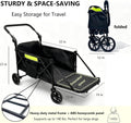 AMLMPET Dog Wagons for Large Senior Dogs, Foldable Elderly Dog Stroller with Thick Mat & Lift Harness, Heavy Duty Dog Cart Upto 140lbs