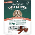 HEALTHFULS Deli Sticks Pork and Chicken Human-Grade Gluten-Free Soft and Chewy Dog Treats, 10 Count Bag
