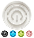 MOPANG Ceramic Slow Feeder Dog Bowls, 2.0 Cups Slow Feeder for Medium Dogs, Puzzle Maze Bowl to Slow Down Eating, 30oz, 8in, White