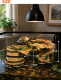 Reptile Hide Cave and Turtle Basking Platform - Resin Decor for Aquarium & Terrarium, Multi-Level Resting Rock and Shelt