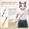 ROSAUI Cat Teaser Wand Toys, Interactive Bird Toys for Indoor Kittens, 42.15’’ Long Cat Fishing Pole Toys, 2Pcs Wires and 5Pcs Natural Refills, Sustainable Wooden Handles, Exercising, Playing