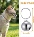 Thrymme 6 Pcs Bell for Cat Collar, Stainless Steel Small Pet Bells Small Bell for Cat Collar Jingle Bells for Pets Collars Charm, Anti-Lost Training, 1/2-Inch, Silver