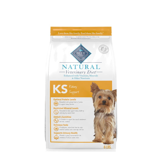 Blue Buffalo Natural Veterinary Diet KS Kidney Support Dry Dog Food, Chicken 6-lb Bag