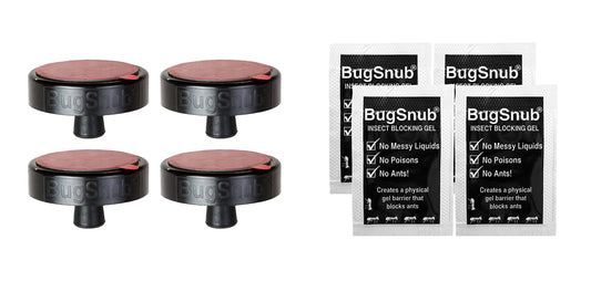 BugSnub Ant Proof Legs for Trays- Attach Under Any Tray to Create an Ant Free Pet Feeding Station; No Liquid Moat, Waterless; Keep Ants Out of Kitchen Trash Can, Sweets, Dog and Cat Food Bowls