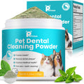 Dog Dental Powder - Teeth Cleaning Powder for Dogs Dental Care and Bad Breath Fresh, Plaque Reduce, Tartar Remover with Enzyme, Probiotics. PlaqueOff Pet Tooth Cleaning 120 Grams 60 Days Supply