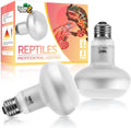 LUCKY HERP Intense Heat Lamp Bulbs for Reptiles 100W 2 Pack, UVA Daylight Reptile Heat Lamp, Reptile Basking Heat Light 