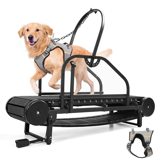 Dog Treadmill for Small Medium Large Dogs, Non Electric Manual Pet Treadmill, Heavy Duty Indoor Running Machine with Foot Brake, 57"/64" Extra Long Track