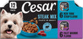 Cesar Filets in Gravy Wet Dog Food, Steak Mix Variety, 3.5 oz, 12 Count
