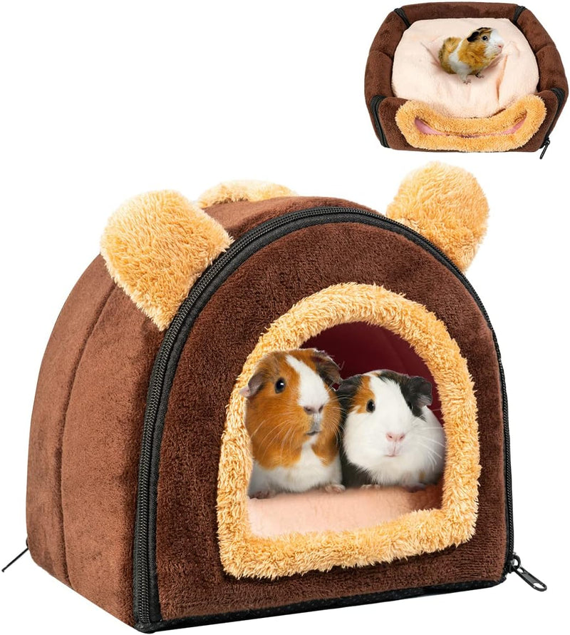 Pet Soft Guinea Pig & Rabbit Cozy Hideout House - Small Animal Bed for Guinea Pigs, Rabbits, Hamsters, Rats & Chinchilla