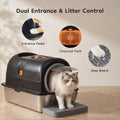 Enclosed Cat Litter Box, Stainless Steel Litter Box with Lid