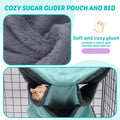 LYART Sugar Glider Pouch Hammock Bed Bedding, Sugar Glider Cage Accessories Toys for Rat, 3-Layer Hammock Make Pet Cages