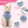 Coppthinktu Cat Recovery Suit for Abdominal Wounds or Skin Diseases, Cat Onesie for Cats After Surgery Female Kitten Recovery Suit, Breathable E-Collar Alternative After Spay Anti Licking