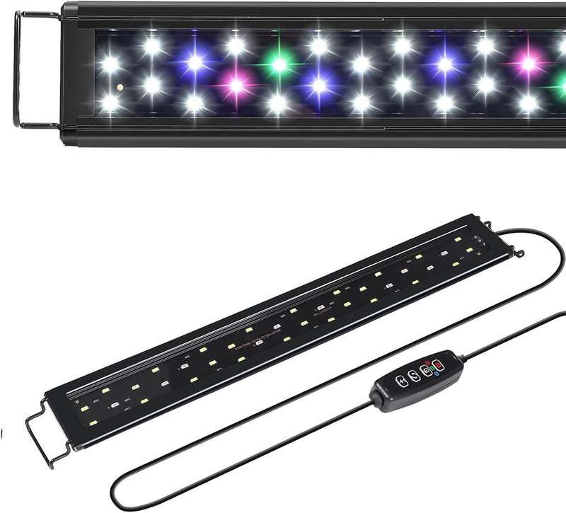 AQUANEAT LED Aquarium Light for 12 Inch Fish Tank, Auto On Off with Timer, Full Spectrum, Adjustable Brightness, Dayligh